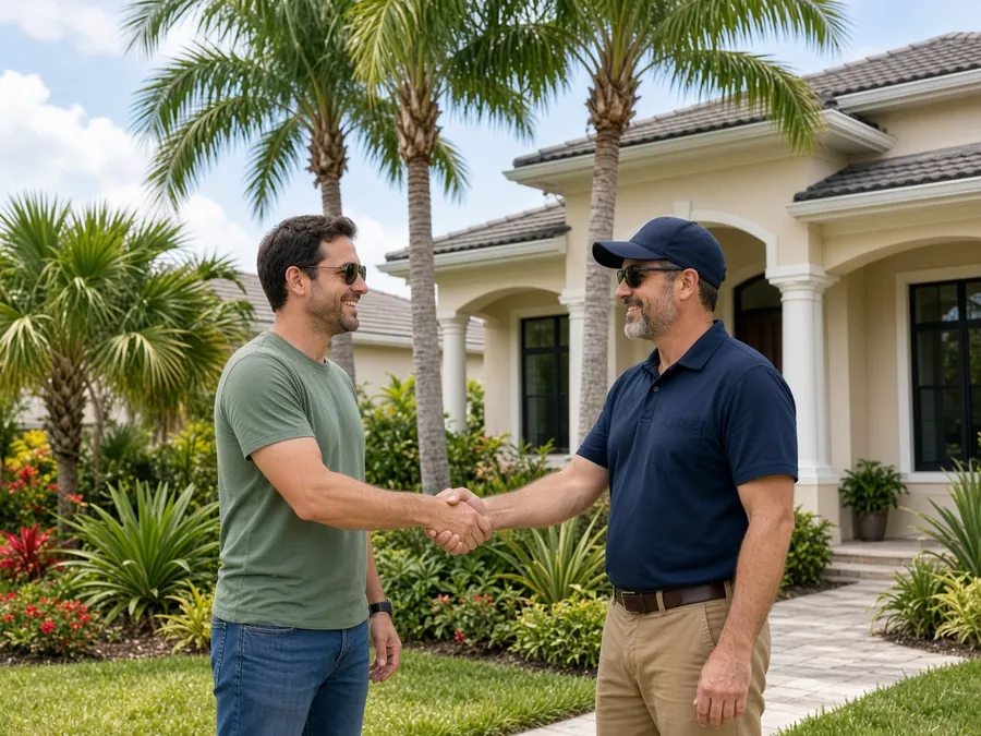 Handshake in front of a Florida home