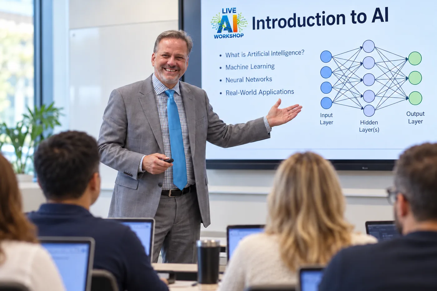 Jeremy Smith teaching an Introduction to AI class